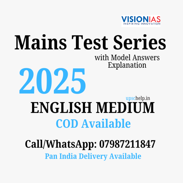 Vision IAS UPSC Mains Test Series 2025| English Medium