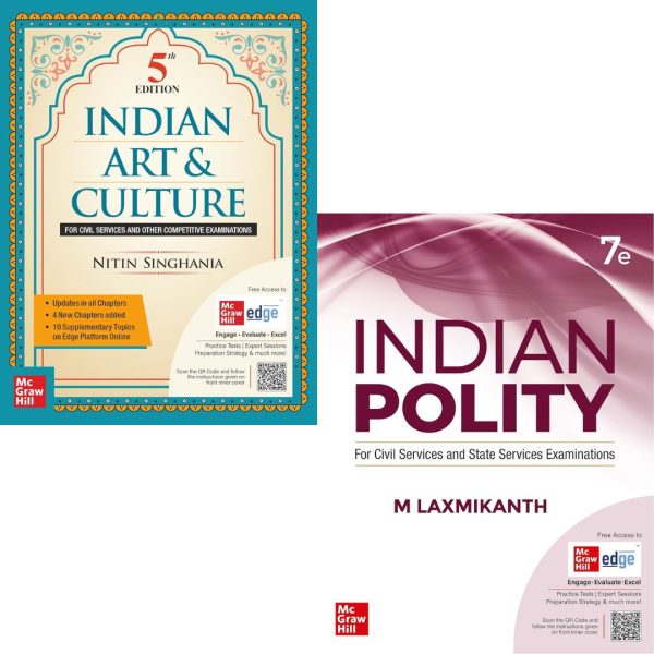 Indian Polity (English) by M Laxmikanth for UPSC CSE 2025 | 7th edition (latest) + Indian Art and Culture (English) by Nitin Singhania (IAS) for UPSC CSE 2025 | 5th edition (latest)