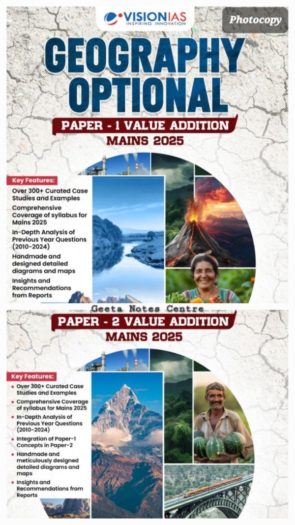 71JXnup9OWL._SL1280_ Vision IAS Geography Optional Notes, Paper 1 and Paper 2, Black & White Photocopy Spiral Bound