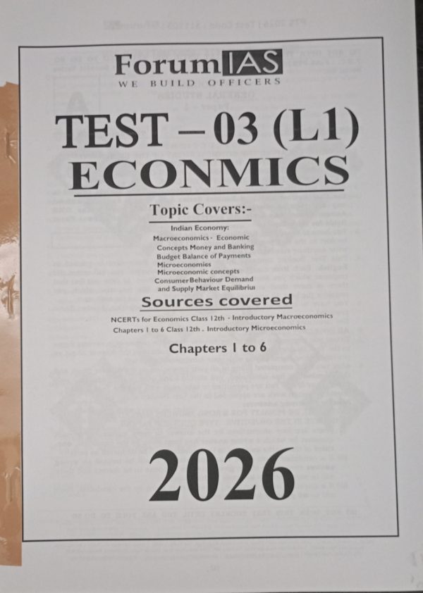 Forum IAS PRELIMS TEST SERIES 2026 With Solution | English Medium | Test 1-44