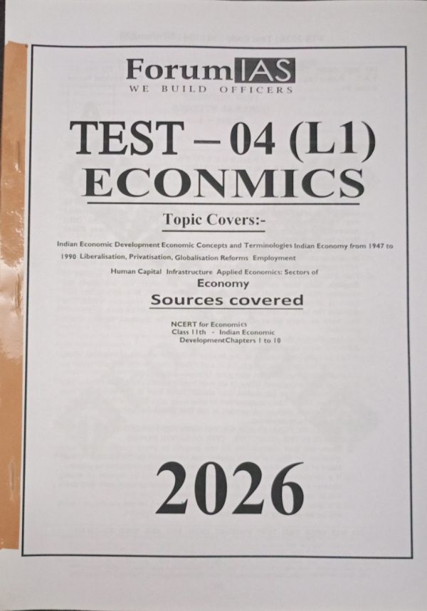 Forum IAS PRELIMS TEST SERIES 2026 With Solution | English Medium | Test 1-44