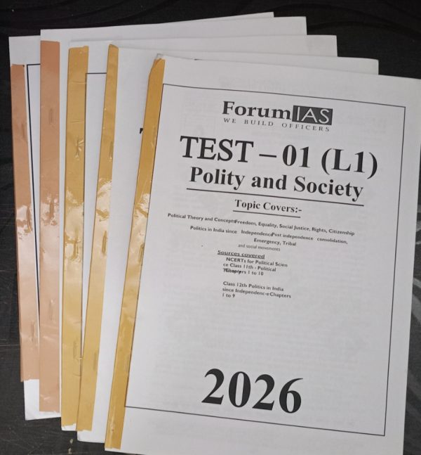 Forum IAS PRELIMS TEST SERIES 2026 With Solution | English Medium | Test 1-44